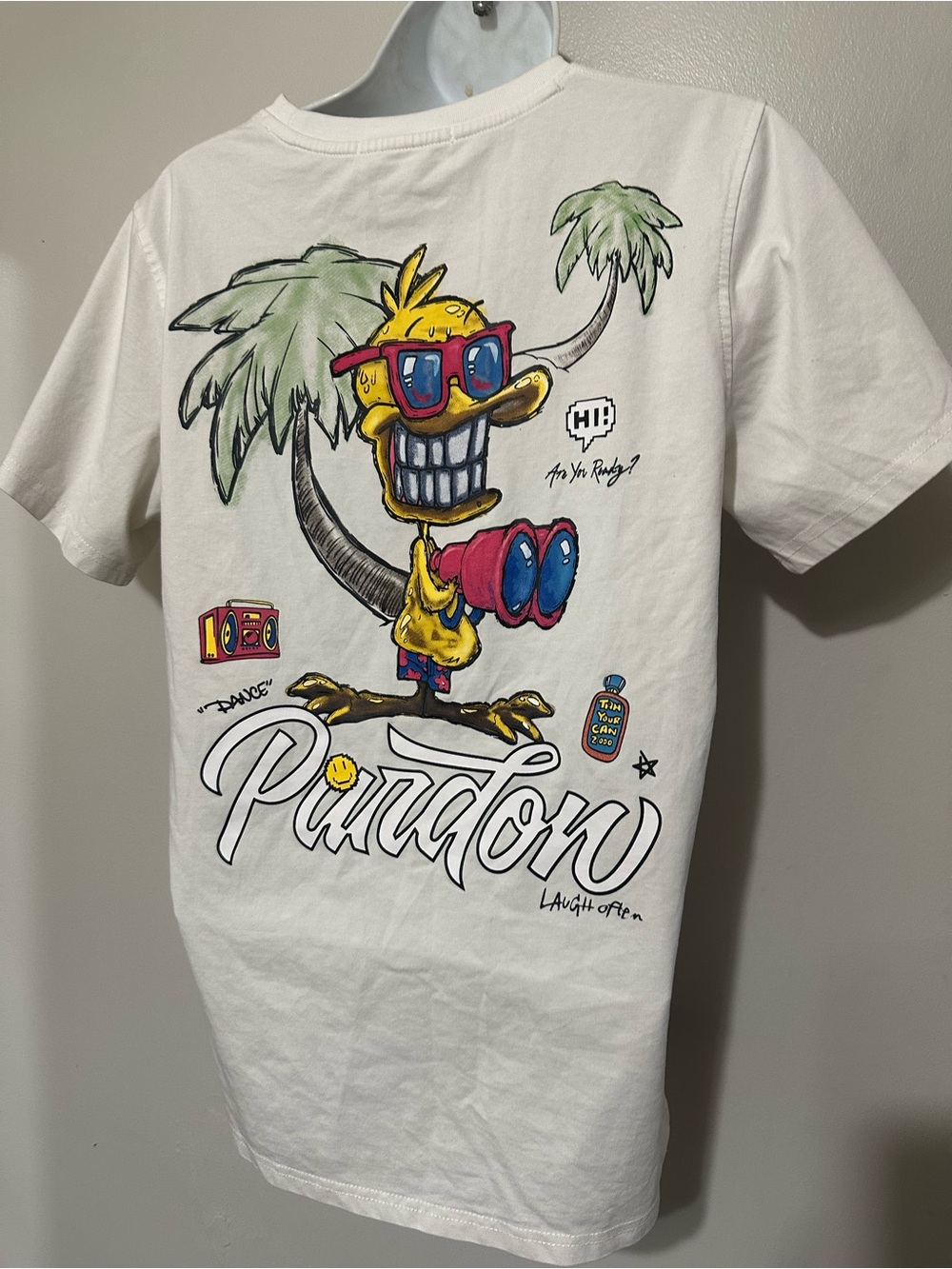 Black Label x Raw Graphic Tee 16 – Tropical Cartoon “Punchton” Design